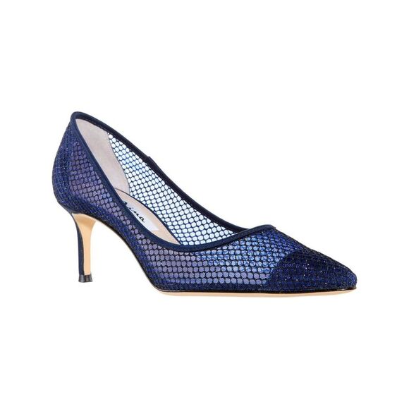 NINA NEW YORK Shoes - NINA NEW YORK Womens Navy Niley Pointed Toe Kitten Heel Slip On Pumps Shoes 5 W